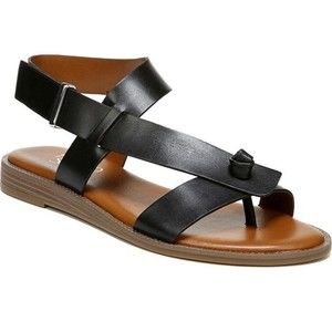 Franco Sarto Glenni black leather sandal 8 new in box
